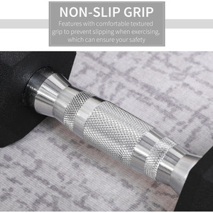 HOMCOM Hex Dumbbell Rubber Weights Sets - Black-2x4kg / 8.1kg by HOMCOM