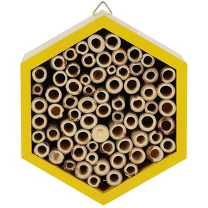 Wooden Bee Hotel House - Yellow by Kingsbury Gifts