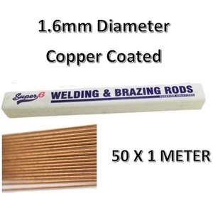 1 Mtr Mild Steel Welding Rods 1.6mm - 50 Pack Super6 - Bronze by Super6
