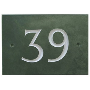 Green Slate House Number 39 - Smoky Green by The House Nameplate Company
