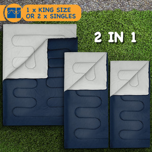 King Size Double Sleeping Bag - Navy by SUNMER