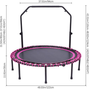 Trampoline with Adjustable U-Shaped Handle by Livingandhome