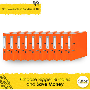 10x A4 Large 75mm Lever Arch File Folder Metal Edge Stationery Document Archive - Orange by Office Centre.direct