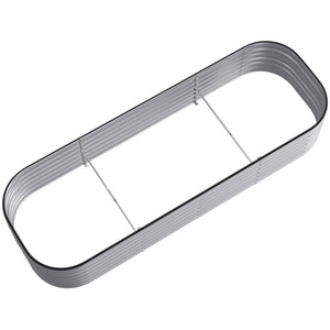 Silver Galvanized Steel Oval Raised Garden Bed by Livingandhome