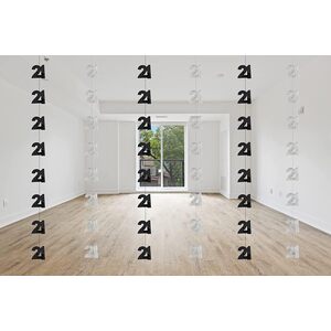 Age Hanging String - shine black and silver / 21st String by Shatchi