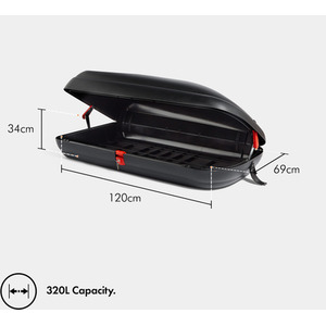 320L Car Roof Box - Black by VonHaus