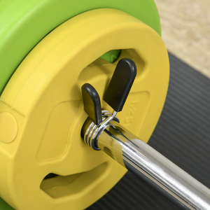 HOMCOM 20kg Adjustable Barbell Weights Set for Strength Training - Yellow by HOMCOM