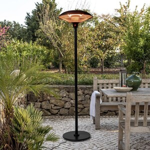 2.1kW IP44 Free Standing Halogen Patio Heater - Black by Primrose