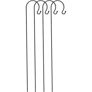 Shepherds Crook Black Metal Garden Border Hooks - Black / 4 by Selections