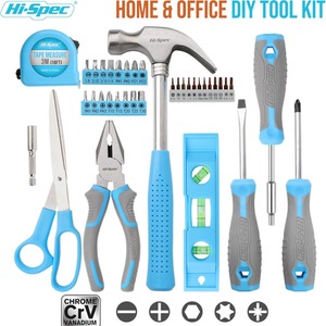 Hi-Spec 42 Piece Household Hand Tool Kit Set - Blue by Hi-Spec