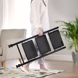 Slim Steel 3 Step Ladder - Black by VonHaus