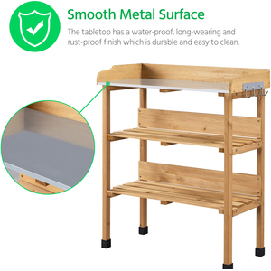 Outdoor Potting Bench Table with Storage Shelf by Yaheetech