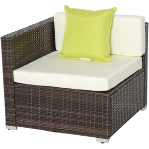 Outsunny 5 Pieces Rattan Sofa Set - Brown by Outsunny
