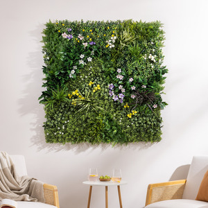 Artificial Spring Bloom Living Wall 4Pc - Green by Christow