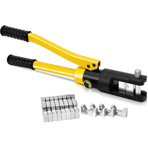 16 Tons 11 Dies Hydraulic Wire Terminal Crimper Tool - Yelllow by Costway