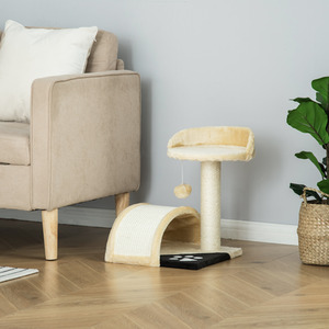 Pawhut Cat Tree Scratching Post - Beige by Pawhut