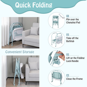 Baby Changing Table - Blue by Costway