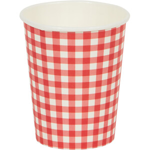 Pack of 8 Strawberry Paper Cups - Red and White