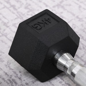 HOMCOM Hex Dumbbell Rubber Weights Sets - Black-2x4kg / 8.1kg by HOMCOM