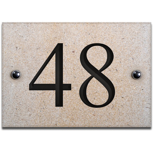Limestone Number 48 with Infill by The House Nameplate Company