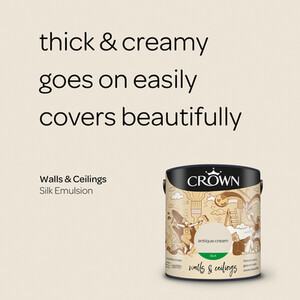 Crown Walls and Ceilings Silk Emulsion - Antique Cream / 2.5l by Crown Paints