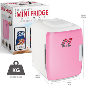 5L Mini Fridge - Pink by NETTA