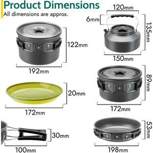 Camping Cookware 27Pc Set 4 Person with Kettle - Black by Trail