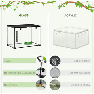 PawHut Reptile Glass Terrarium Reptile Breeding Tank - Black / 35cm by PawHut