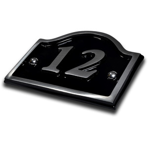 Aluminium Bridge House Number 12 - Black by The House Nameplate Company