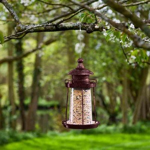 Lighthouse Seed Bird Feeder - Copper by Garden Mile
