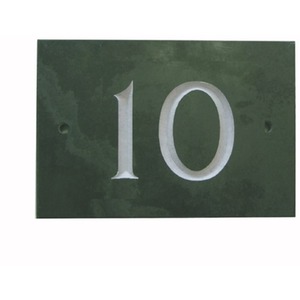 Green Slate House Number 10 - Smoky Green by The House Nameplate Company