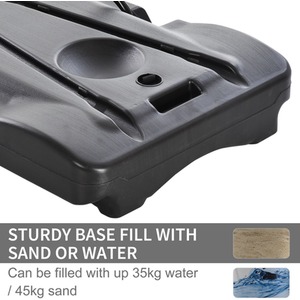 HOMCOM 200-250cm Height Adjustable Basketball Hoop - Black by HOMCOM