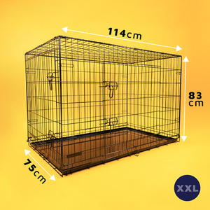 Foldable Dog Crate - Black / XXL by DogCratesPlus
