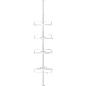 Adjustable Floor to Ceiling Bathroom Corner Shelf with 4 Trays - White by Giovanni Shelving