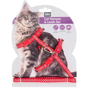 Cat Harness and Leash Set - Red by Clever Paws