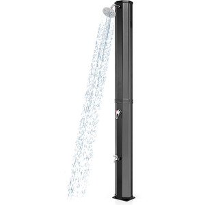 60 L Solar Heated Outdoor Shower - Black by Costway
