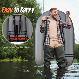 Portable Fishing Boat with Pump - Grey by Costway