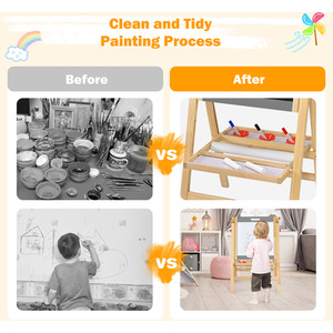 3-In-1 Foldable Kids Easel - Grey by Costway