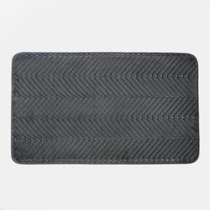 Chevron Embossed Non-Slip Bath Mat - Charcoal Grey by OHS