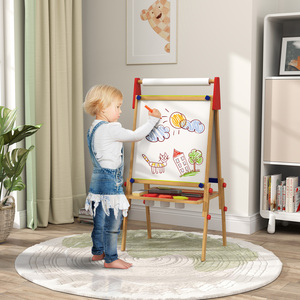 AIYAPLAY 3 in 1 Kids Easel with Paper Roll Whiteboard Chalkboard - White by AIYAPLAY