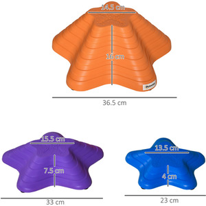 Outsunny Kids Balance Stepping Stones Non-slip Obstacle Course - Multi-coloured / 23L x 23W x 4H cm(small), 33L x 33W x 7.5H cm(medium), 36.5L x 36.5W x 16H cm(big) by Outsunny