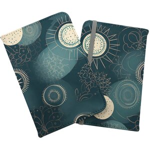 Blue Moon and Sun Passport Cover - Green by Warren Reed - Designer