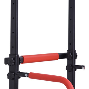 HOMCOM Steel Multi Use Exercise Power Tower - Black, Red by HOMCOM