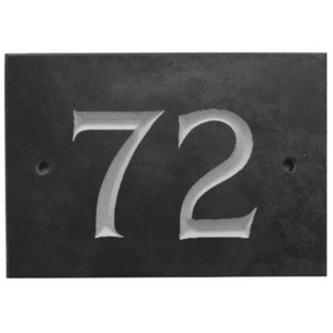 Black Slate Number 72 - Black by The House Nameplate Company