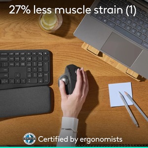 Logitech MX Ergo Plus Wireless Trackball Mouse With Tilt Wedge - Multicolour by Logitech