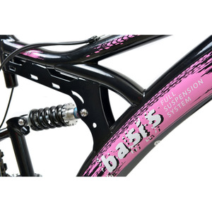 Basis 1 Full Suspension Mountain Bike, 26in - Black/Pink by Basis