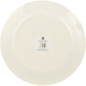 Pack of 8 Paper Hello Baby Plates - White