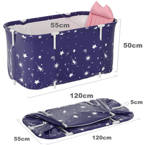 Starry Sky Foldable Bathtub with Cushion by Livingandhome