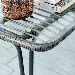 Outdoor Rattan Sofa - Lisbon Garden Sofa Chairs Table Set - Wicker and Cream - Grey by FurnitureboxUK