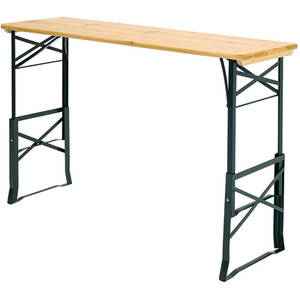 Foldable Firwood Dining Table Outdoor Trestle Desk Adjustable Height - Light Brown by Livingandhome